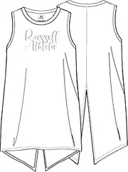[Russell Athletic] Women's Scripted Split Back Long Tank Top