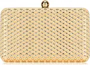 [Milisente] Women's Clutch Purses Metallic Bridal Party Geometric Evening Clutches Bags Cocktail Formal Handbags (D08B Gold), 08b-gold