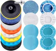 17 Pcs Polishing Pads Kit,3 Inch Sponge Buffing Pads,Buffer for Car Detailing, P
