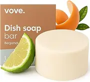 Vove Natural Dish Soap Bar | Bergamot & Grapefruit Essential Oils | 0 Waste Dishwashing Blocks | Plastic-Free Kitchen Soap Cold Pressed | Plant-Based & Eco-Friendly | Single Bar (100 Grams)