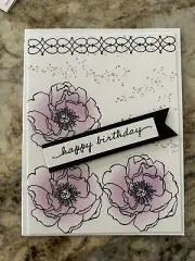 Happy Birthday Card Set Of 4 Stampin Up Happiness Abounds Fresh Freesia Flowers