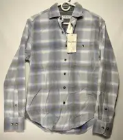 Tommy Bahama Coastline Cord Sunfade Plaid ST325760 Blue Gray Shirt Men's XS NWT