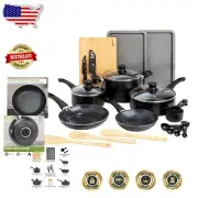 26-Piece Easy Clean Ceramic Nonstick Cookware Set - Dishwasher Safe & Oven Safe