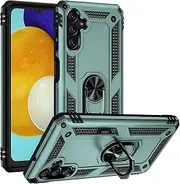 [Cavor] for Samsung Galaxy A13 5G Case (6.5") TPU Case PC Bumper 360° Rotation Ring Holder Kickstand Back Cover [Work with Magnetic Car Mount] Shockproof Protective Cover-Green
