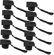 Gadpiparty 10pcs Doctor Hat Decoration Graduation Water Bottle Toppers Bottle Caps for Crafts Congrats Grad Caps Small Animal Mini Doctoral Hat Grad Cap Topper Cake Props Non-Woven Fabric