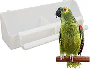 Plastic Bird Feeder,No Mess Bird Cage Feeding Food Container Hanging Bowl Seed Water Feeder Dispenser Standing Frame for Parrots Cockatiel Pigeon Sparrow Bird Cage Bowl
