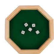 Dice Tray, Dice Mat, Dice Rolling Tray, Portable Dice Tray, Octagonal Design Wood Material Dice Rolling Box Portable Sturdy Material Easy to Use Enhances Game Experience Ideal for Tabletop Games