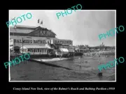 OLD LARGE HISTORIC PHOTO BROOKLYN NEW YORK CONEY ISLAND BALMERS BATH c1910