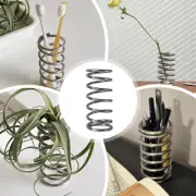 Metal Threaded Storage Rack Spring Toothbrush Accessory Stand Penholder Bathroom