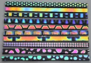 1/8" THIN BLACK COATINGS BY SANDBERG PATTERN DICHROIC GLASS SKINNY STIX 90 COE