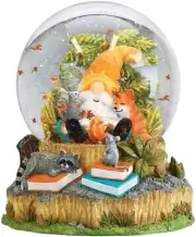 Autumn Forest Gnome Snow Globe by Old World Christmas--6.25"H--Shake--#54019