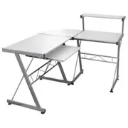Corner Computer Desk White 132x112x99 cm Engineered Wood