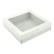 BULK 60pkLarge Square White Grazing Box with Window Lid (280x280x80mm)