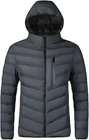 [Zylphorix] Men's Puffer Hooded Winter Jacket Windproof Puffy Lightweight Jackets Lightweight Thicken Cotton Down Coat