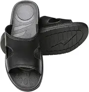 [OATIPHO] Home Slippers for Men Anti-static Non-slip and Comfortable Pu Sole Black Pair