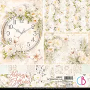 Ciao Bella Always & Forever 12"x 12" Patterns Floral Background Scrapbook Paper