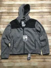 Point Zero Hooded Dry Tech Knit Soft Shell Fleece Jacket Small Black White Zip U
