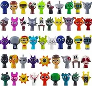 Kouipoie Sprunki Toy Figure Set, Colourful Sprunki Action Figures for Children and Adults, Gamer and Decoration, Ideal for Christmas and Birthdays (48 Pieces)