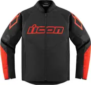 Icon Hooligan Motorcycle Textile Jacket, black-red, Size 2XL for Men Black Red