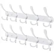 Wall Mounted Coat Rack, 2 Packs 15 Hooks Stainless Steel Coat Hook Rail for C...