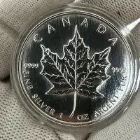 在飛比找Yahoo!奇摩拍賣優惠-加拿大 1997 楓葉銀幣 1 盎司 31.1 克純銀 99