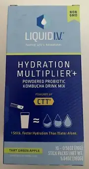 Liquid IV Electrolytes Drink Mix Tart Green Apple 10Ct Exp 01/26