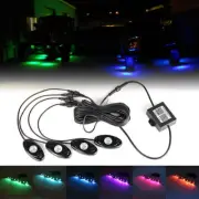4x RGB LED Rock Light Wireless Bluetooth Music Flashing Mobile Control Lamp