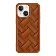 For Iphone 15 3D Weave Tpu Phone Case Caramel