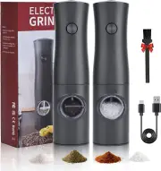 Electric USB echargeable Salt and Pepper Grinder Set Mill Grinders Refillable