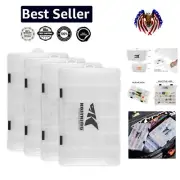 Robust Plastic Utility Box with 18 Compartments - Secure Tackle Storage Solution