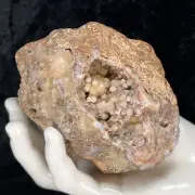 3-3/4" Quartz Crystal Cluster Botryoidal Chalcedony Natural Rough Agate Geode