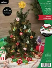 Bucilla Felt Mini Tree Set Tree Topper Skirt and Ornaments, NEW