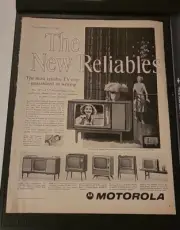 Vintage 1960 From Motorola for 1960 New Reliables Television Print Ad.