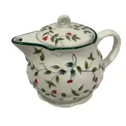 NEW Pfaltzgraff Winterberry Teapot Holiday Holly Berry w/ Infuser Screen 4 Cup