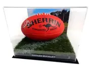 Signed Nathan Buckley AFL Sherrin Football - Proof COA - Collingwood Magpies