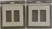 2X Lutron Claro Wall plate Gloss Light Almond CW-2B-LA No Visible Screws 2 Gang