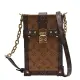 【Louis Vuitton 路易威登】M67873 VERTICAL TRUNK POCHETTE經典Reverse帆布硬殼斜背包