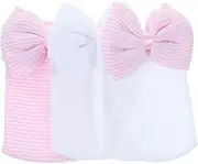 [Holibanna] 3pcs Newborn Warm Hats with Big Bows Soft Beanie Caps for Comfortable and Lightweight Knit Headwear for Photos and Daily Wear