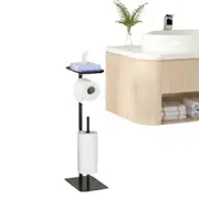 Free Standing Bathroom Toilet Paper Holder Stand with Phone Shelf Toilet Tissue Roll