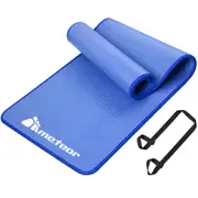 METEOR 183x65cm Blue NBR Yoga Mat in 10mm Thickness