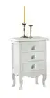 Bedside Table 3 Drawers White Matt Art Povera Classic Shabby CMS 43x32x64H