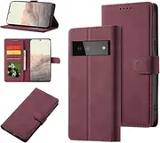 YocoverTech for Google Pixel 8 5G Wallet Case,for Google Pixel 8 5G Case[6.2"] Retro Matte PU Leather Wallet Flip Cover with RFID Blocking Card Slots Magnetic Closure Kickstand Cover-Wine Red