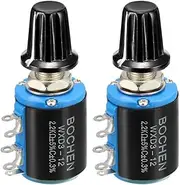 XYWHPGV 2.2K Ohm Adjustable Resistors Wire Wound Multi Turn Precision Potentiometer Pots w Knob 2pcs(52b78 c6db9 a2e44 9ace5 6116d 9db01
