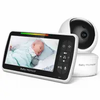 在飛比找蝦皮購物優惠-免運 嬰兒監視器 可錄音 旋轉鏡頭 SM650 5寸高清嬰兒