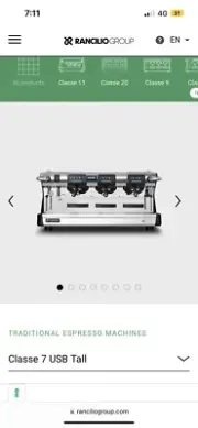 Rancilio Classe 7 USB Tall Automatic 3GR