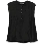 [Mark Kenly Domino Tan] Mark Kenly Domino Tan Cocoon Blouse 38 FR BLACK