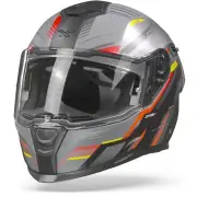 SX.100R Gridline Grey Red Matt Full Face Helmet