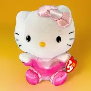 TY Beanie Baby Sanrio Hello Kitty Ballerina 6” Tutu Bow Ear Tag Tush Tag NEW