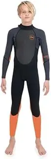 [Dakine] 010942200004 Kids' Wetsuit, Kids Quantum Back Zip Full 0.08 inches (2/2 mm), Black/Orange No. 6