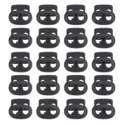 0.8x0.9" Cord Locks, 100 Pack Double Hole Spring End Toggle Stopper, Navy Blue